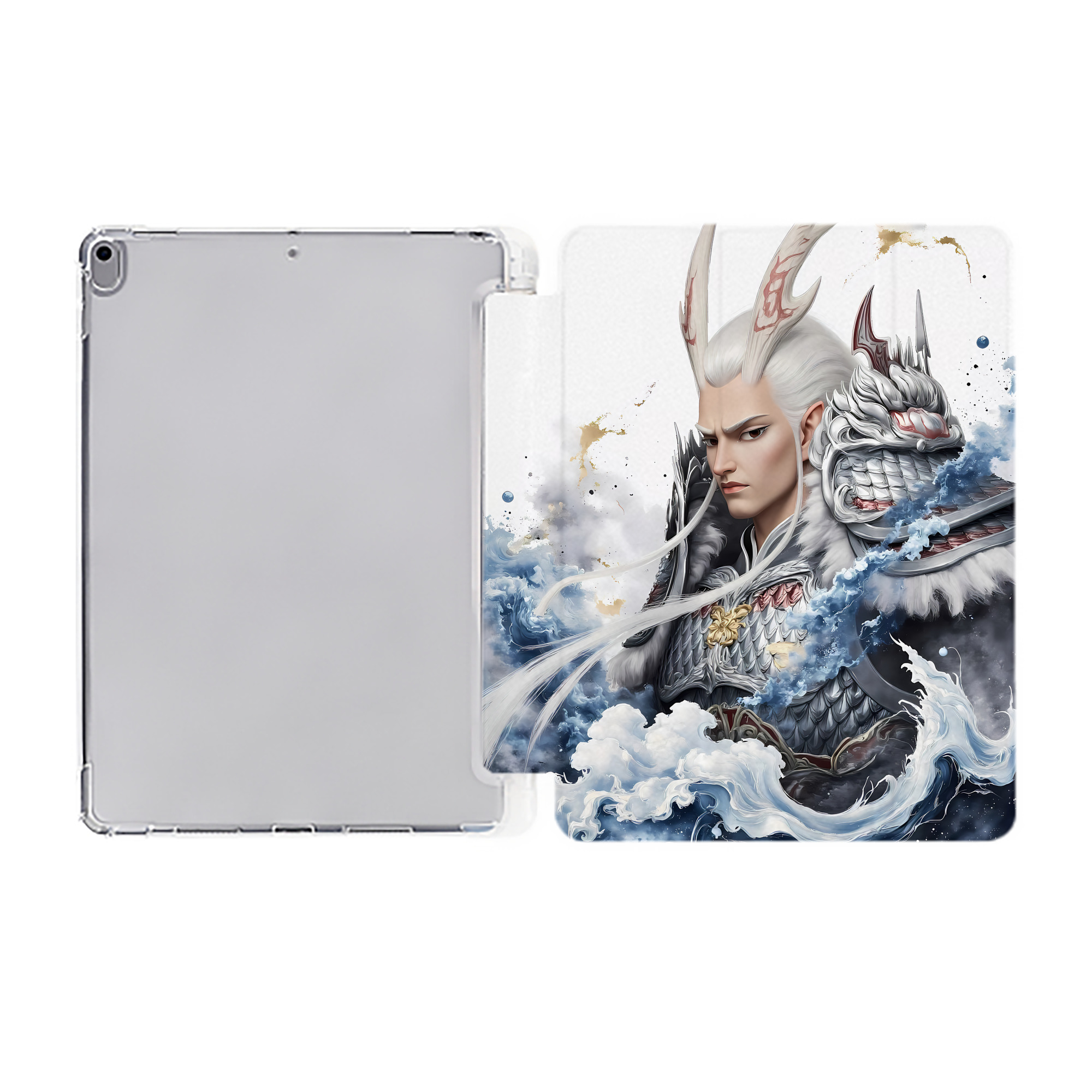 （画像用） Ne Zha 2 ナタ 魔童の大暴れ IPad ケース ペン収納付き 三つ折りスタンド PUレザー×シリコン 対応機種9.5/10.5/10.9インチ